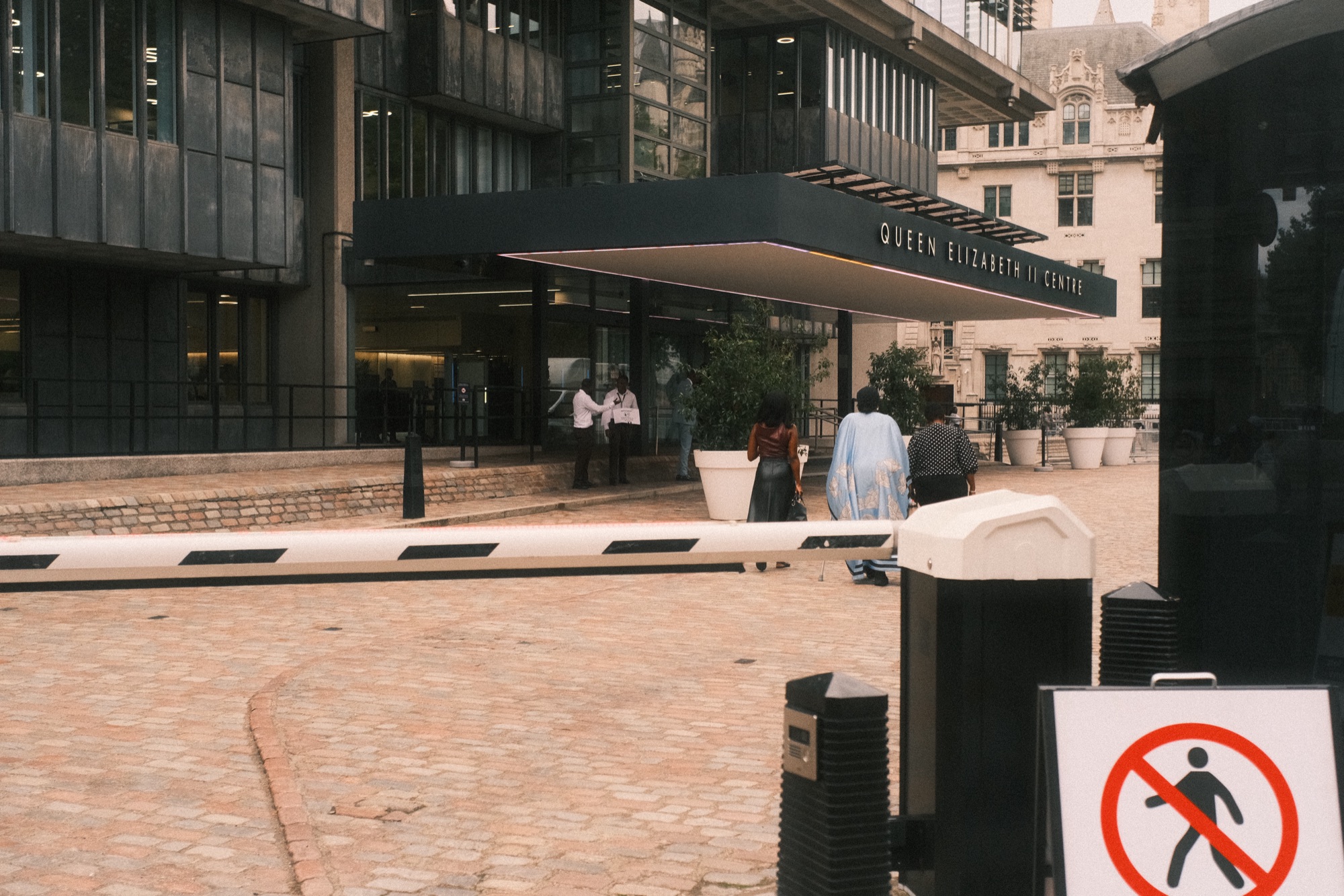 Barrier arm at the Queen Elizabeth II Centre, Westminster